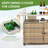 Outdoor Kitchen Island Wicker Bar Table with Wheels and Ice Bucket-1675026622