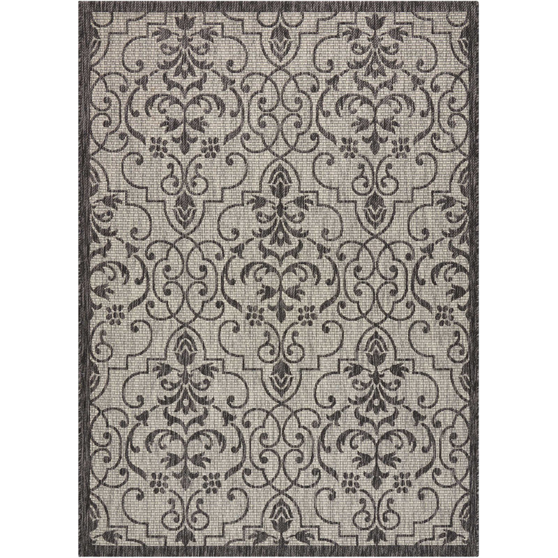Girraj Floral Indoor / Outdoor Rug, Rectangle 3'6" x 5'6"
