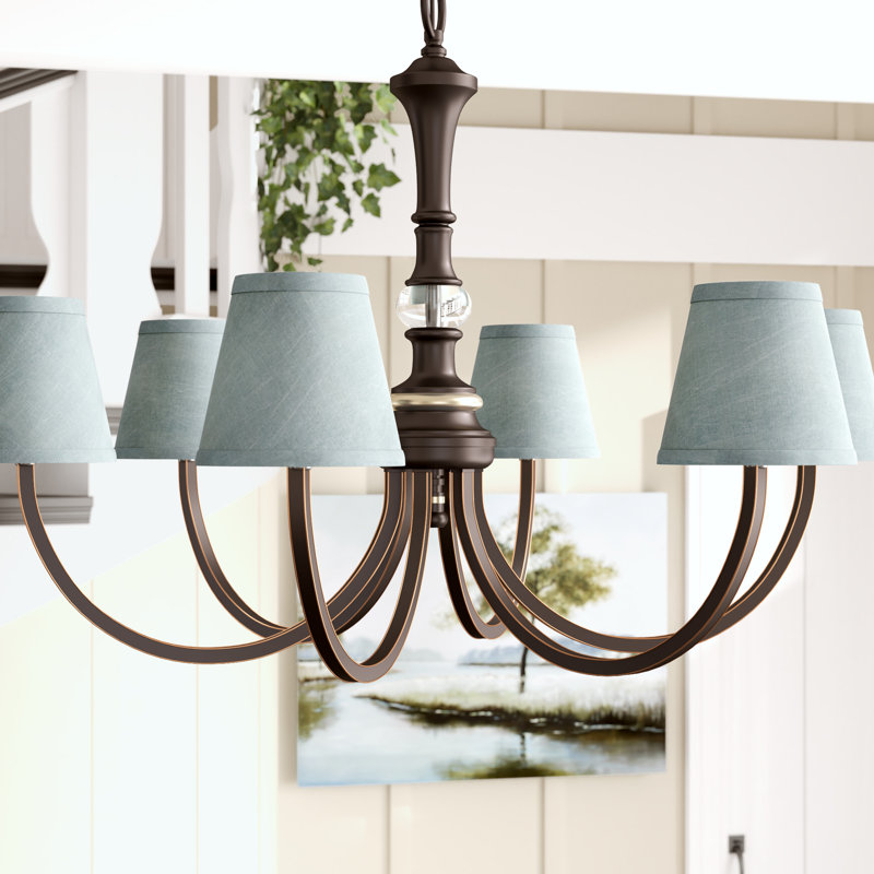 Abat-jour empire en soie 4,5 po, Bleu