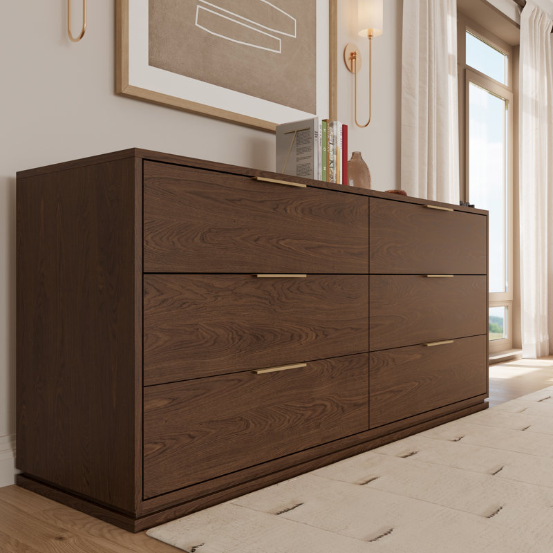 Commode 6 tiroirs Milano, Noyer