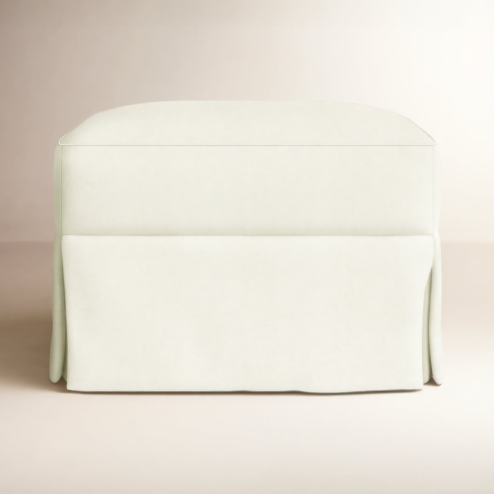 Lucia Upholstered Ottoman, Turbo Vanilla Basketweave