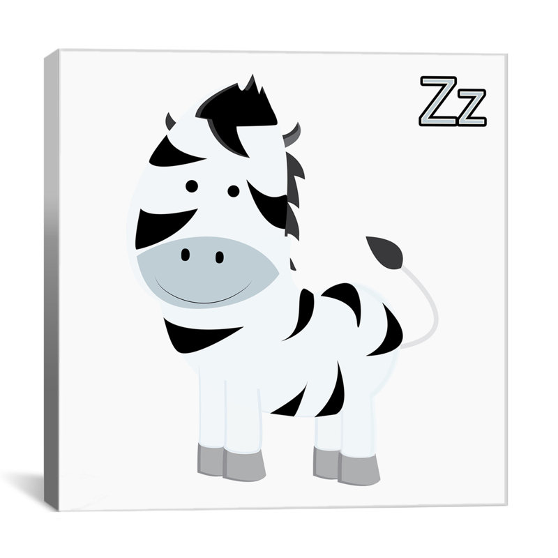 Nathan Z is for Zebra - reproduction d'art sur toile, H 12 po x l 12 po x P 1,5 po