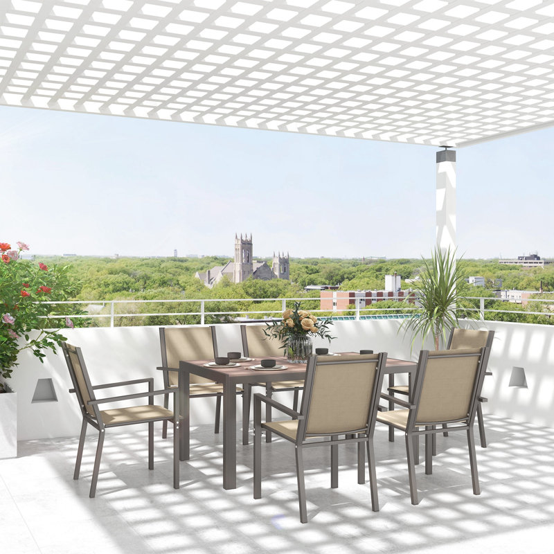 Steel Patio Dining Set Table,