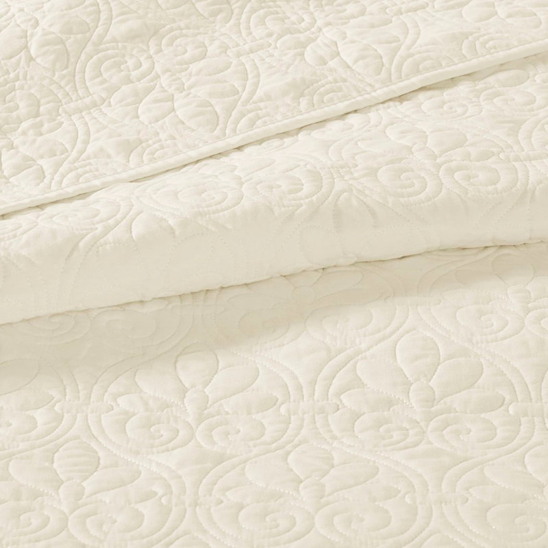 Literie réversible crème pour lit simple / simple TG - rembourrée de coton pour une douceur moelleuse., Crème