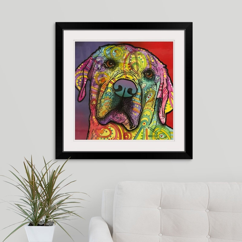 " Starry Lab " by Dean Russo, Black Framed, 28" H x 28" W x 1" D