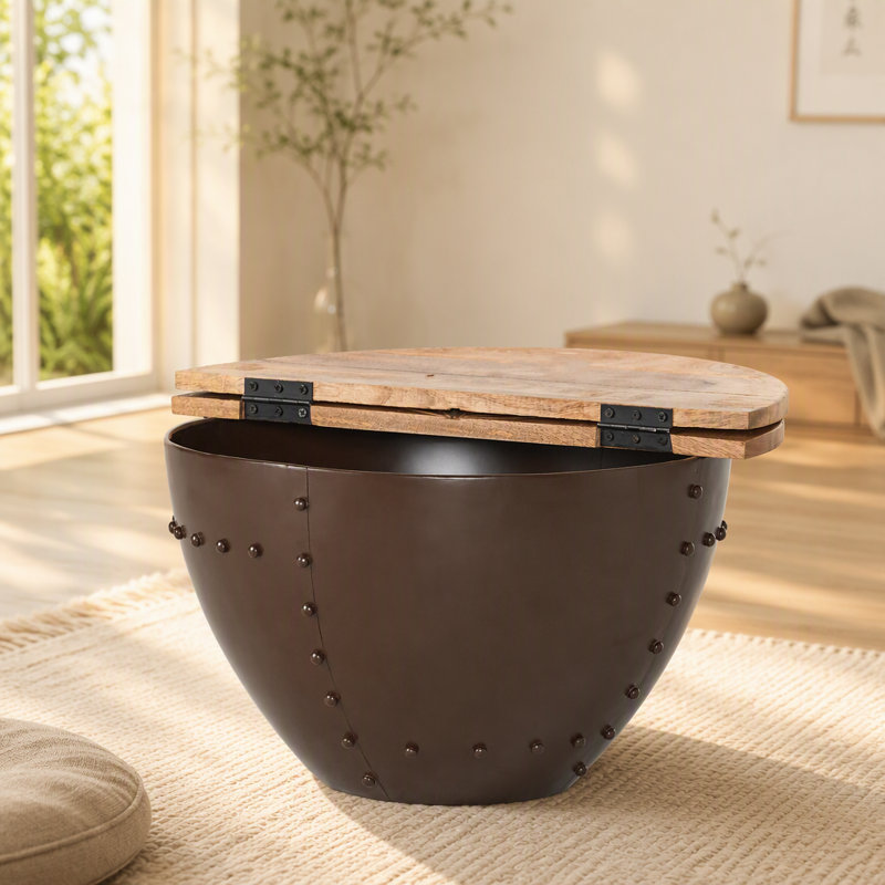 Table basse en bois et fer