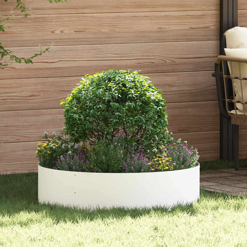 Garden Planter 20 Cm Steel, White, 20cmH x 80cmW x 80cmD