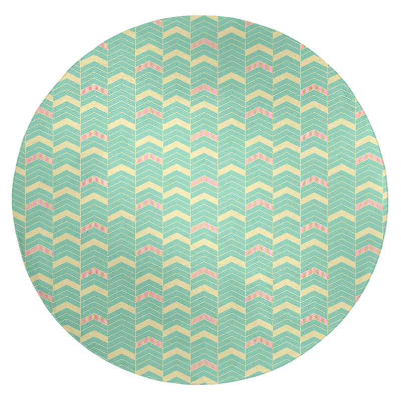 Chenille Chevron Indoor Rug, Round 5'