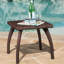 Table d'extérieur - Table d'appoint brune, améliore la fonctionnalité du patio et ajoute de la fonctionnalité