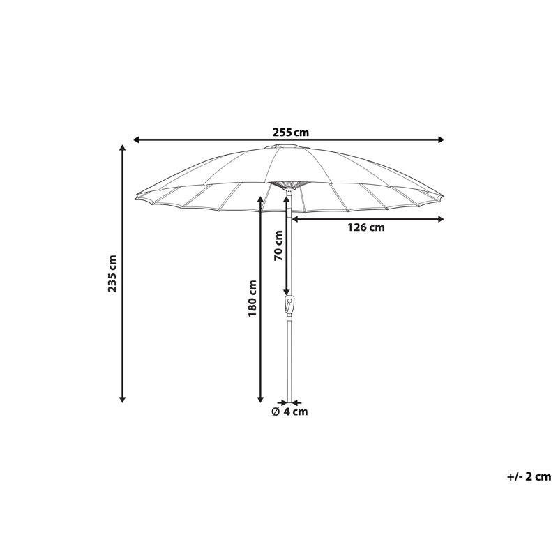 Anagabriela 255cm Market Parasol, Dark Red