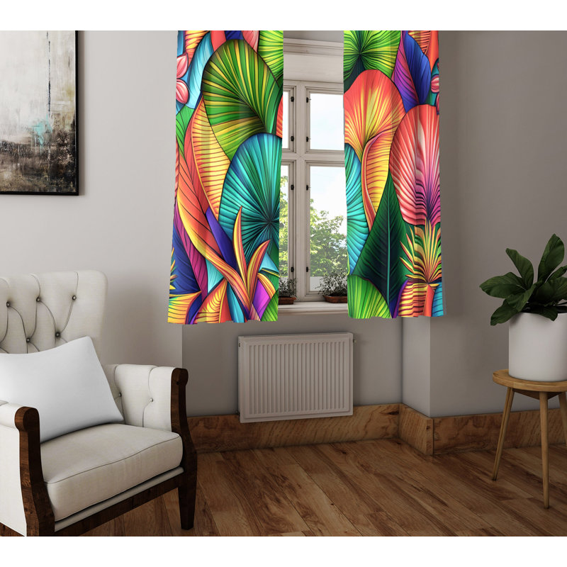 Paire de rideaux semi-transparents en polyester Danyia, L 20 po x L 82 po