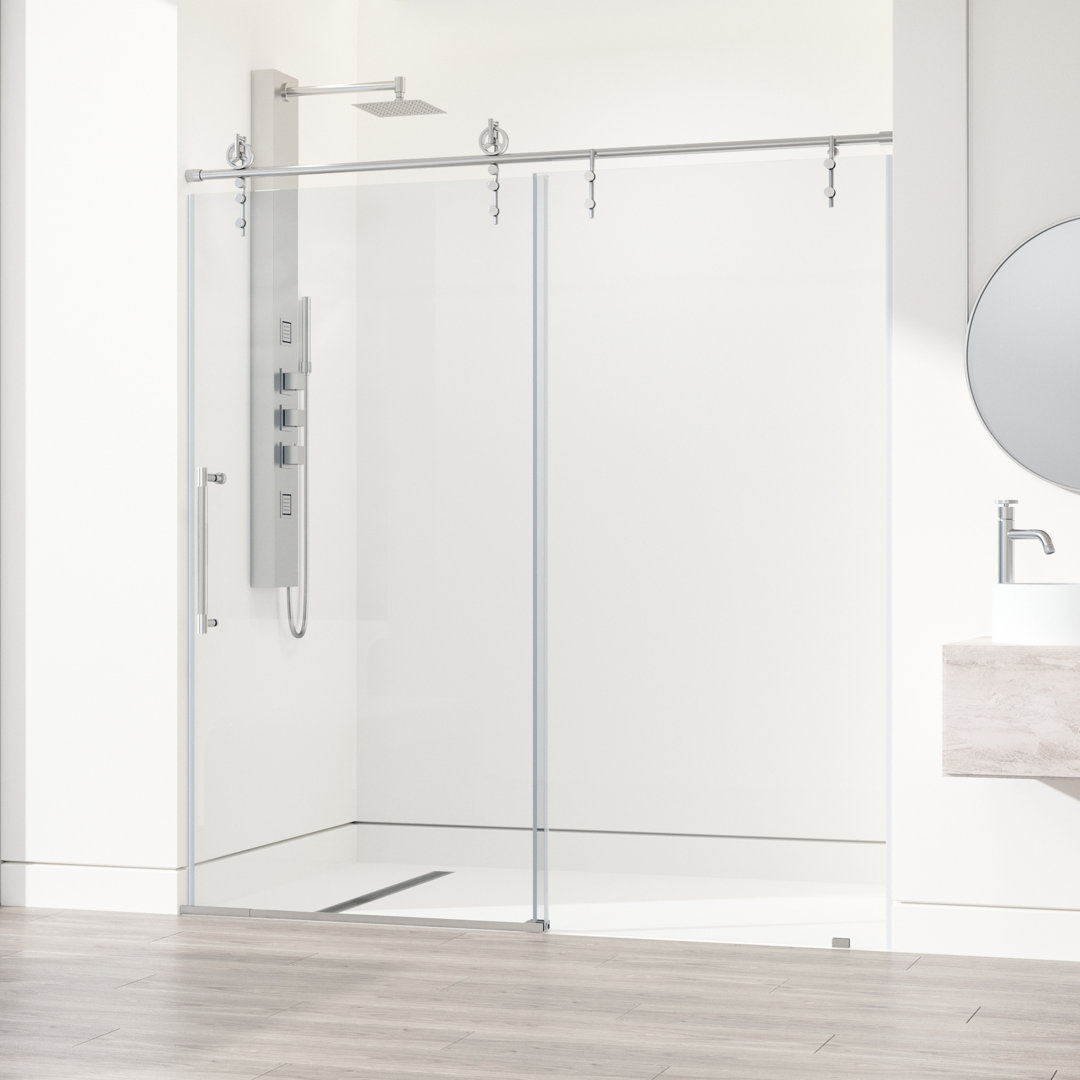 Hamilton 56-60" W x 78" H Sliding Frameless Shower Door with 3/8" Clear Glass VIGO 