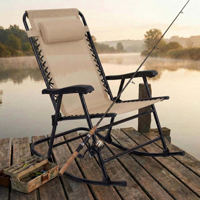 Élégantes chaises de patio pliantes, Kaki
