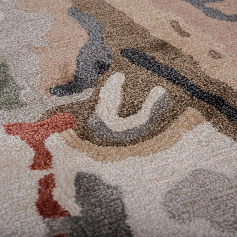 Wool Area Rug with Tencel, Rectangle 5' x 8'