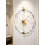 Horloge murale squelette à grande aiguille en bois massif et laiton, de style luxueux et lumineux, idéale pour le salon et la salle à manger.-515101092
