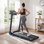 Tapis roulant avec inclinaison, tapis roulant pliable silencieux de 3,0 HP pour la maison, équipement d'exercice à la maison d'une capacité de poids de 10,0MPH 300 LBS avec capteurs de fréquence cardiaque, station de charge de type C et USB, Bluetooth