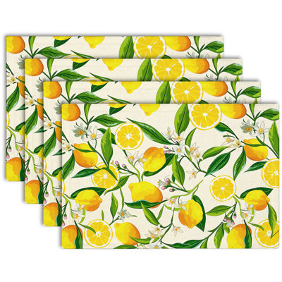 4-Piece Polyester Rectangle Dining Table Placemat