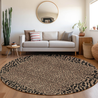 Tapis brun intérieur / extérieur lavable à la machine Claudian ACN1230