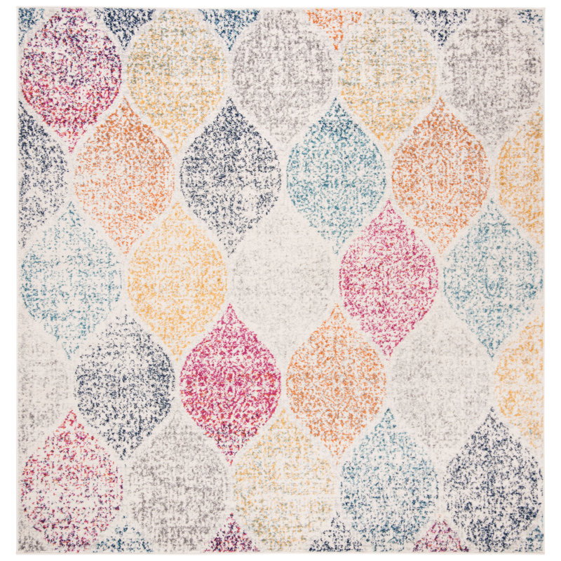 Tapis à motif géométrique Desiree Performance, Carré 5 pi 3 po
