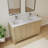 54'' Fully Assembled Freestanding Double Bathroom Vanity With White Granite Top-119966484