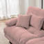 Canapé 2 places pour le salon, canapé 2 places en chenille avec 2 coussins lombaires et 2 coussins décoratifs, chenille rose-850964751