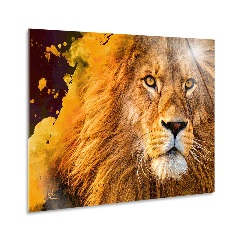 Watercolor Lion 1 Piece Painting, 65cm H x 95cm W