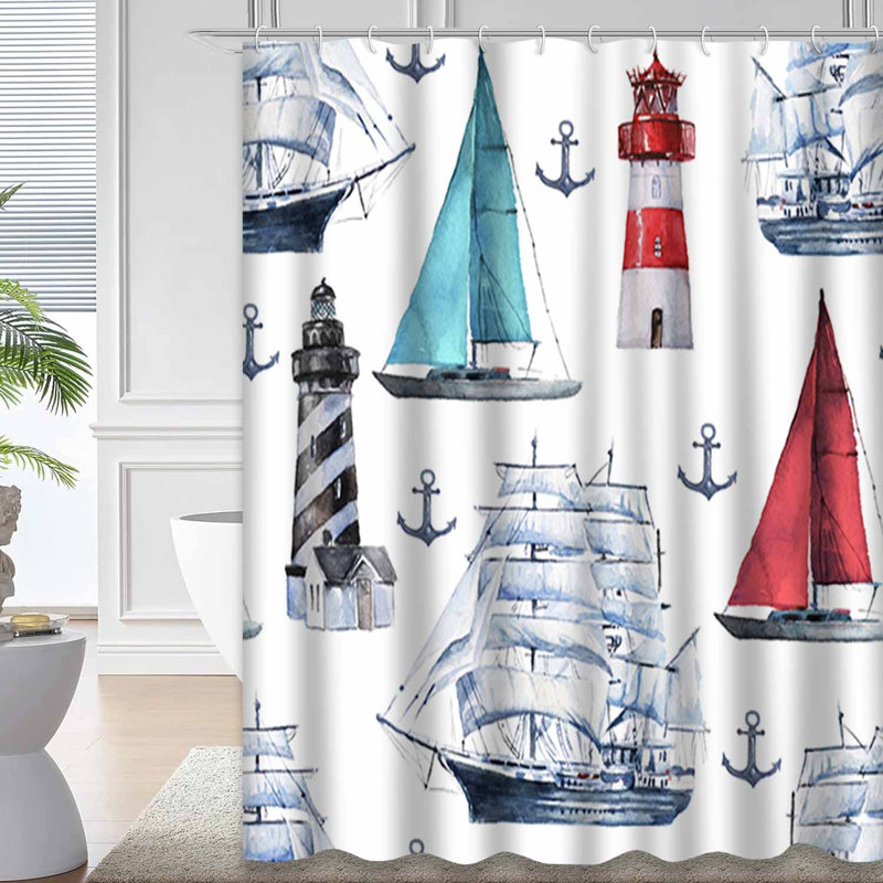 Aquarelle nautique, bateau, aquarelle, bateau, mer romantique, avec 12 crochets, L 72 po x l 72 po