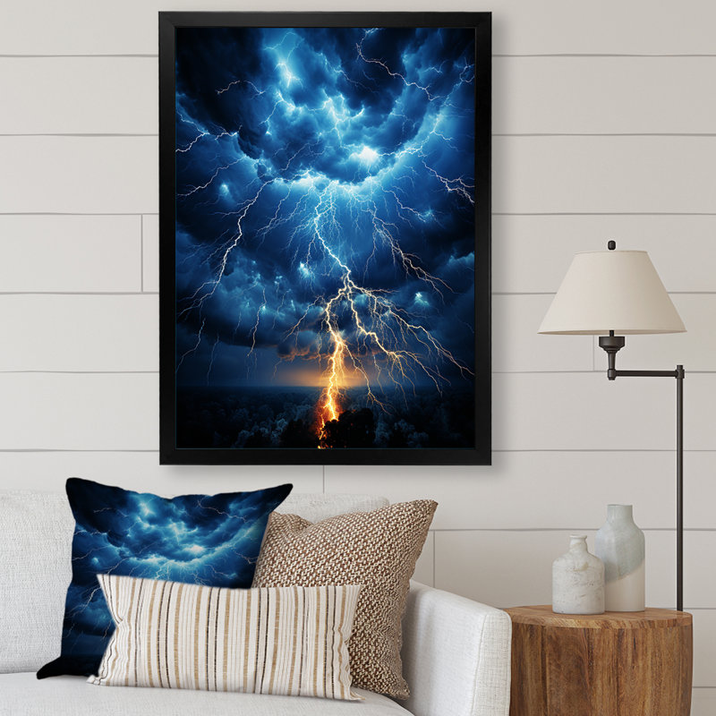 Radnitz Lightning Electric Dance I sur toile, H 44 po x l 34 po x P 1,5 po, Cadre photo noir