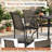 Behrendt 4-Person Patio Dining Set with Square Metal Dining Table and Stackable Textilene Armrest Chairs (Black)-1233579006