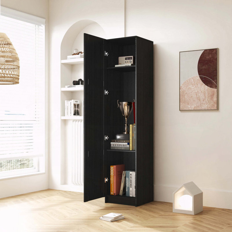 Armoire de rangement murale empilable noire, Noir
