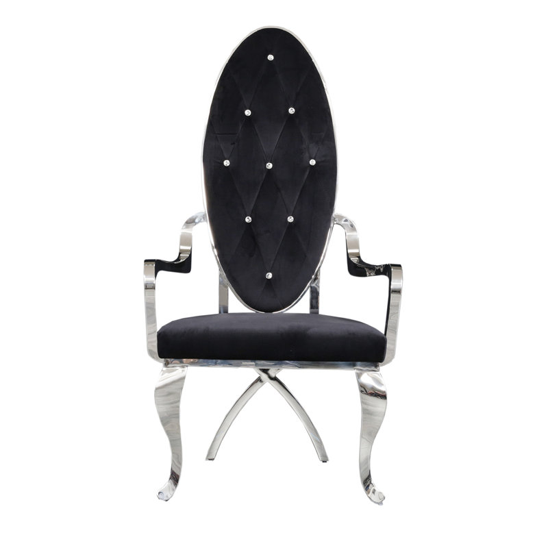 Chaise rembourrée, Blanc, Argent