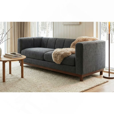 Canapé moderne 78,7 po pour salon, appartement et petit espace, gris foncé