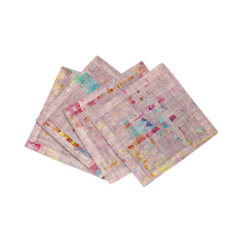 Coco Cotton Sateen Cocktail Napkins, Pink