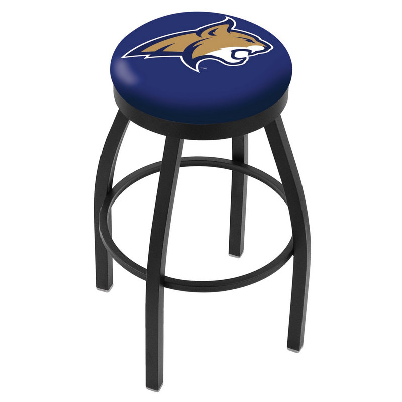 NCAA Swivel 25" Counter Stool, Black Wrinkle, Montana State University