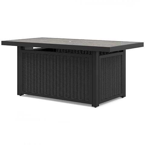 Danny Rectangle Aluminum Smokeless Fire Pit Table with Lid