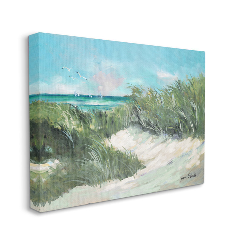 «Stupell Industries Beach Grass», peinture sur toile par Jane Slivka, H 24 po x l 30 po x P 1,5 po
