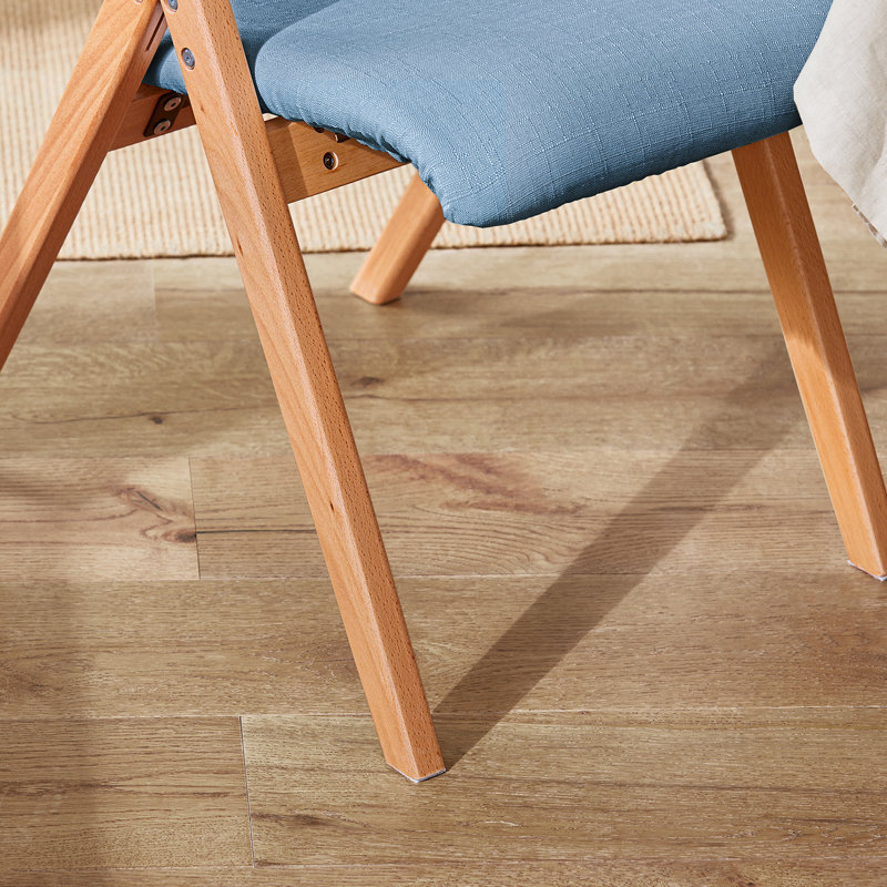 Axinia Solid Wood Padded Stackable Folding Chair Folding Chair