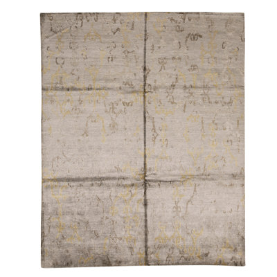Tapis unique brun / vert clair de 8 pi 1 po x 10 pi One-of-a-Kind