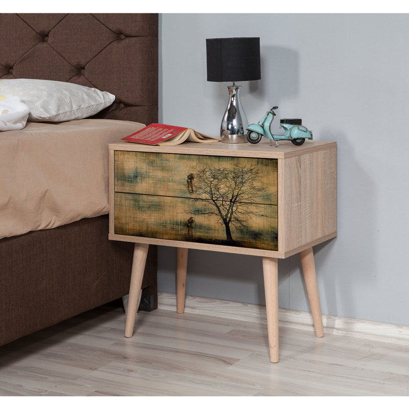 Joanna 60cm W Manufactured Wood Bedside Table