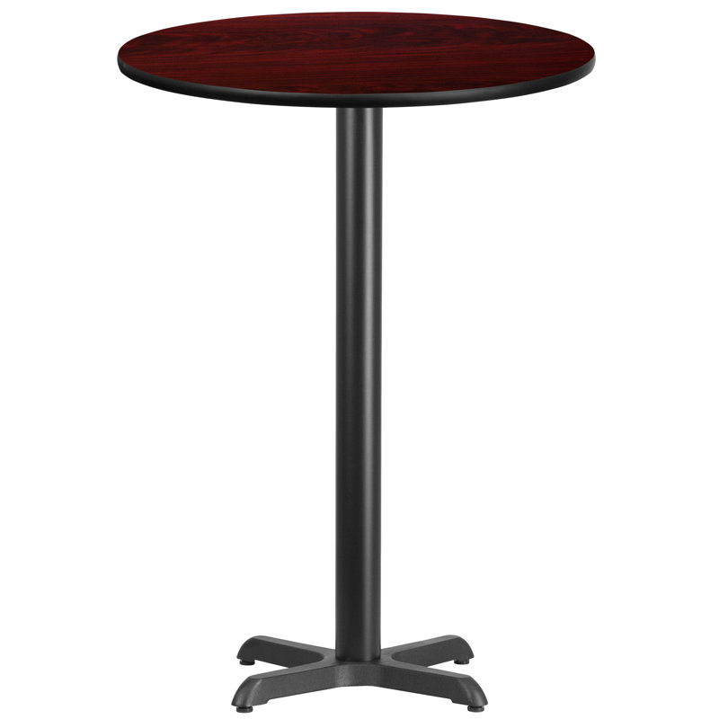 Plateau de table rond en stratifié Carrus, H 43,13 po x l 30 po x P 30 po, Acajou