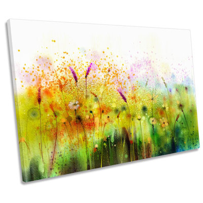 Spring Floral Flowers Repro - Wrapped Canvas Print