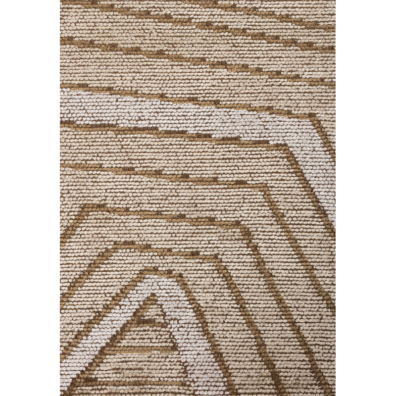 Ameshia Geometric Hand Loom Indoor / Outdoor Area Rug, Rectangle 6'6" x 9'10"