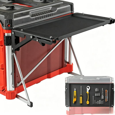 Stackable Packout Storage Bracket - Heavy Duty Steel Modular Mount, Secure Stacking Support Rack Compatible With All Packout Tool Boxes