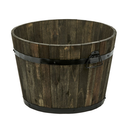 Maresova Wood Barrel Planter