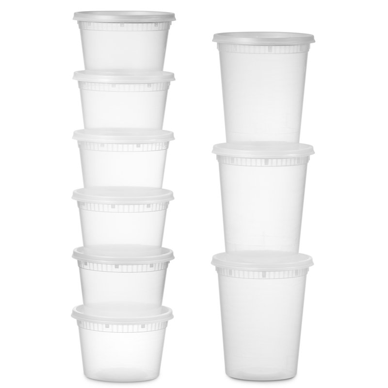 Djordi 48 Container Food Storage Set - Containers and 48 Lids 32-16 oz