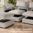 Velvet & Plush Corduroy Fabric Sofa L-Shaped Living Room Couch Large Modular Sectional Sofa With Movable Ottoman-474539611