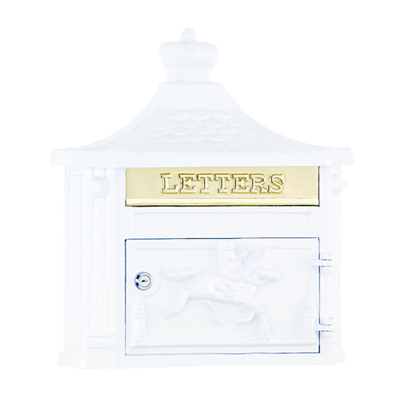 Boîte aux lettres murale victorienne verrouillable, Blanc