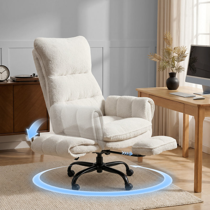 Big and Tall Office Chair, Flip Armrests for Pets & Cross Legged Sitting, Executive Ergonomic Computer Gaming Chair with Foot Rest