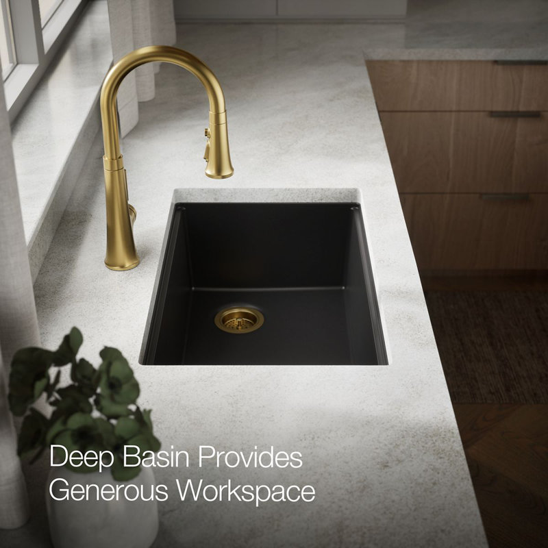 Billings Undermount Single-Bowl Kitchen Sink, Matte Black