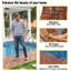 Carreaux de terrasse en bois d'acacia emboîtables - imperméables, résistants à la moisissure, carrés de 12 po x 12 po, plancher de bois franc brun pour patio, balcon, bord de piscine